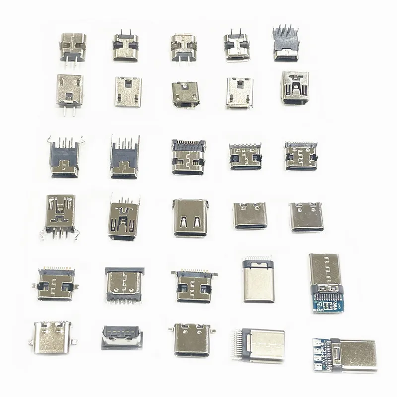 150Pcs USB 3.1Type c Male Female Connectors Jack 5A High Current Male Plug Electric Terminals Welding DIY Data Cable PCB Set Kit