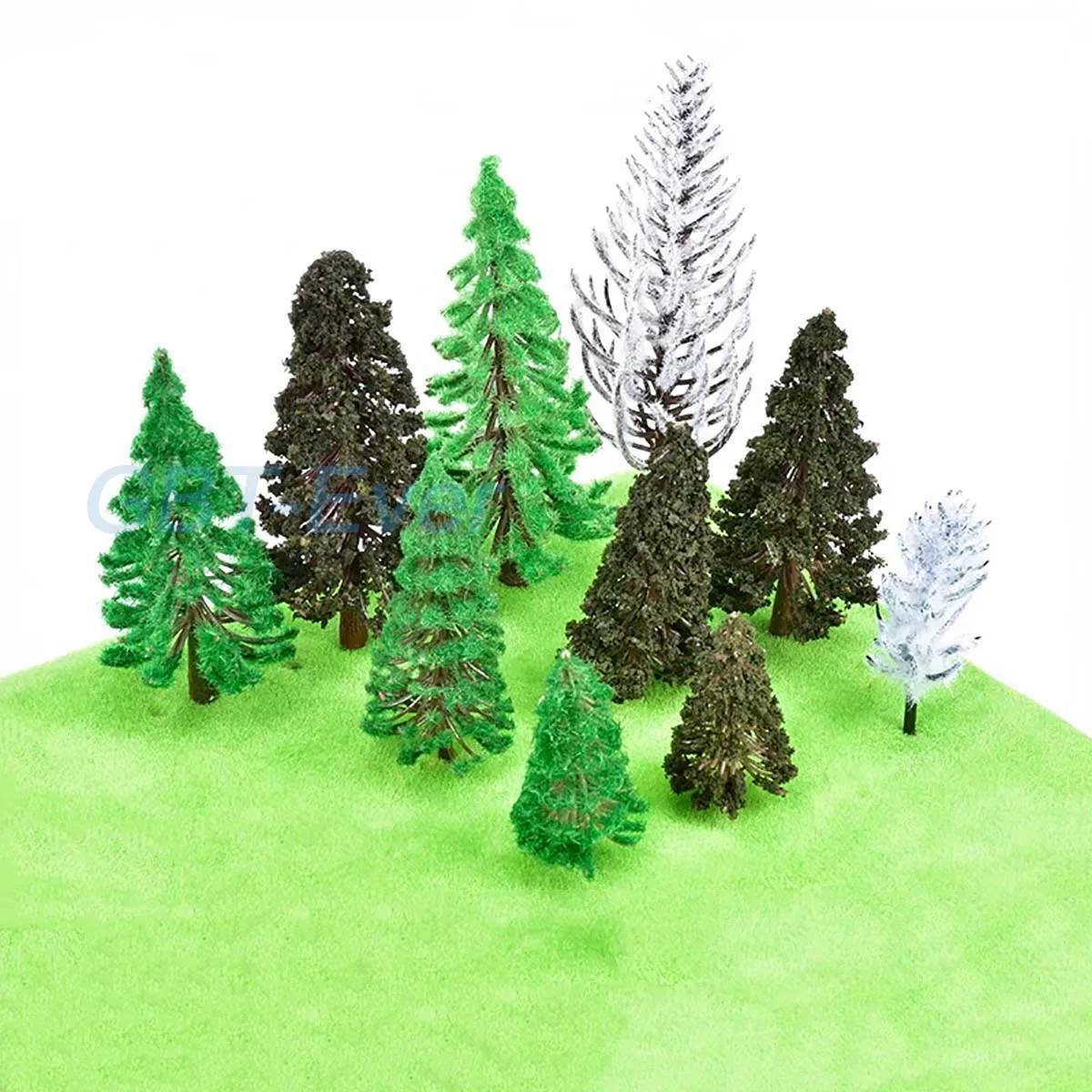 1/2/5Pcs Green Model Pine Trees Miniature White Snow Trees Winter Forest Train Railway War Game Layout Landscape Diorama Scenery