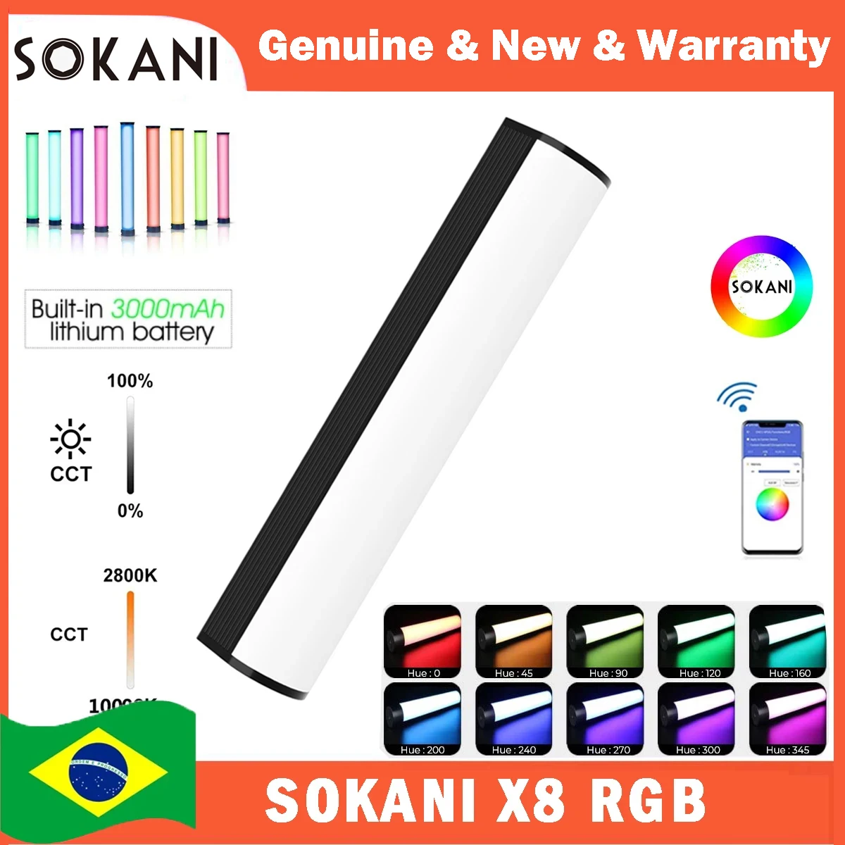 Sokani X8 RGB LED Video Light Handheld Tube Wand Stick  CTT Photography Lighting APP Control vs 6C Pavotube LUXCEO P200