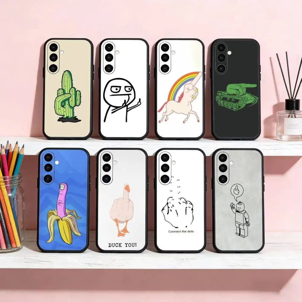 

Funny M-Middle Finger Phone Case For Samsung Galaxy A13,21s,22,31,32,52,53,71,72,73,Soft Black Cover