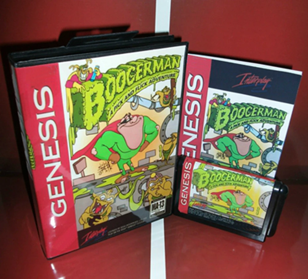 

Boogerman A Pick and Flick Adventure with Box and Manual Cartridge for 16 bit Sega MD game card Megadrive Genesis system