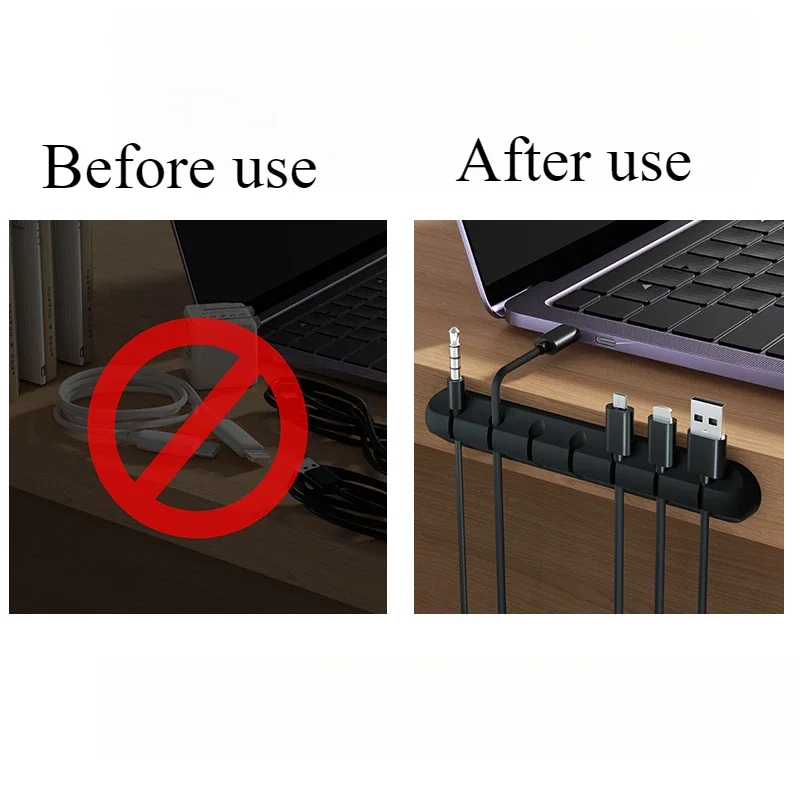 USB مدير كابلات حامل الأسلاك مرنة إدارة الكبلات اللفاف مرتب سيليكون كليب ل لوحة المفاتيح الماوس سماعة حامي