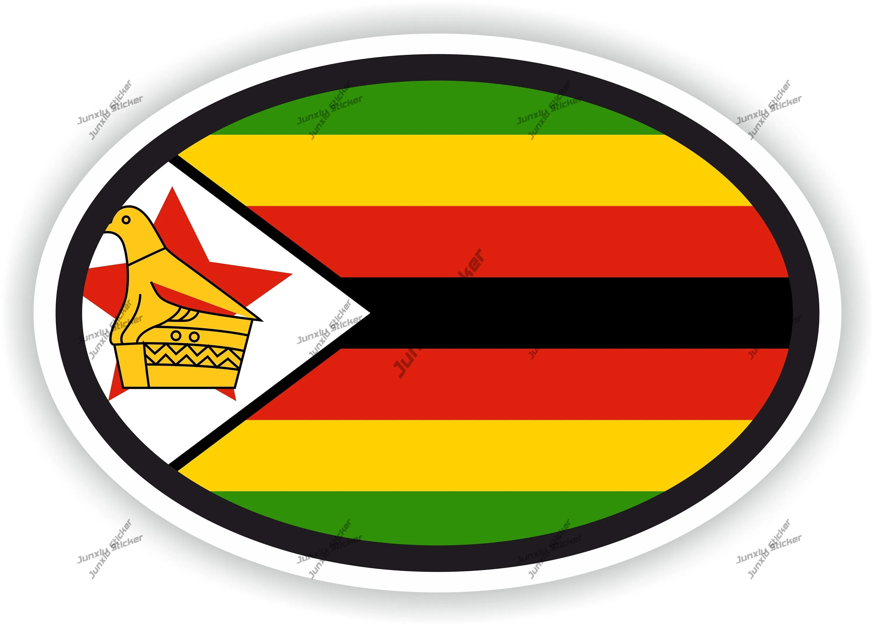 

Zimbabwe Flag Oval Sticker Accesorios Para Auto Stickers Trolley Case Motorcycle Accessories Cover Scratches Decoration