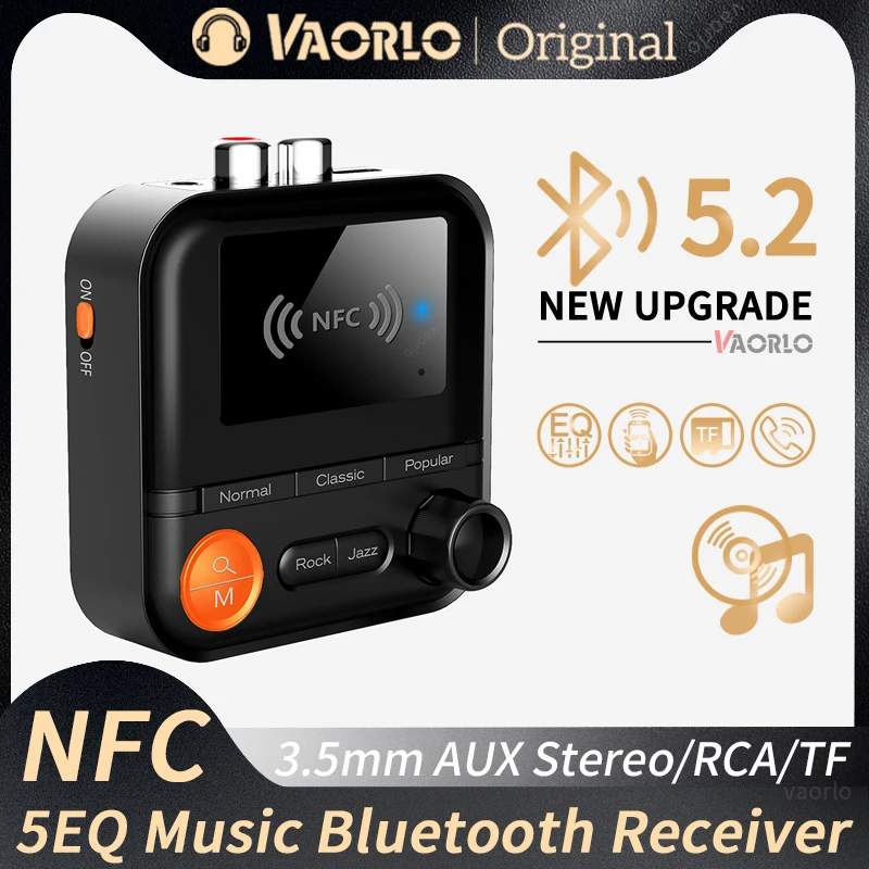 NFC Bluetooth Audio Receiver 5 EQ Modes Support TF Card Playback 3.5mm AUX R/L RCA Stereo HIFI Music Wireless Adapter With Mic