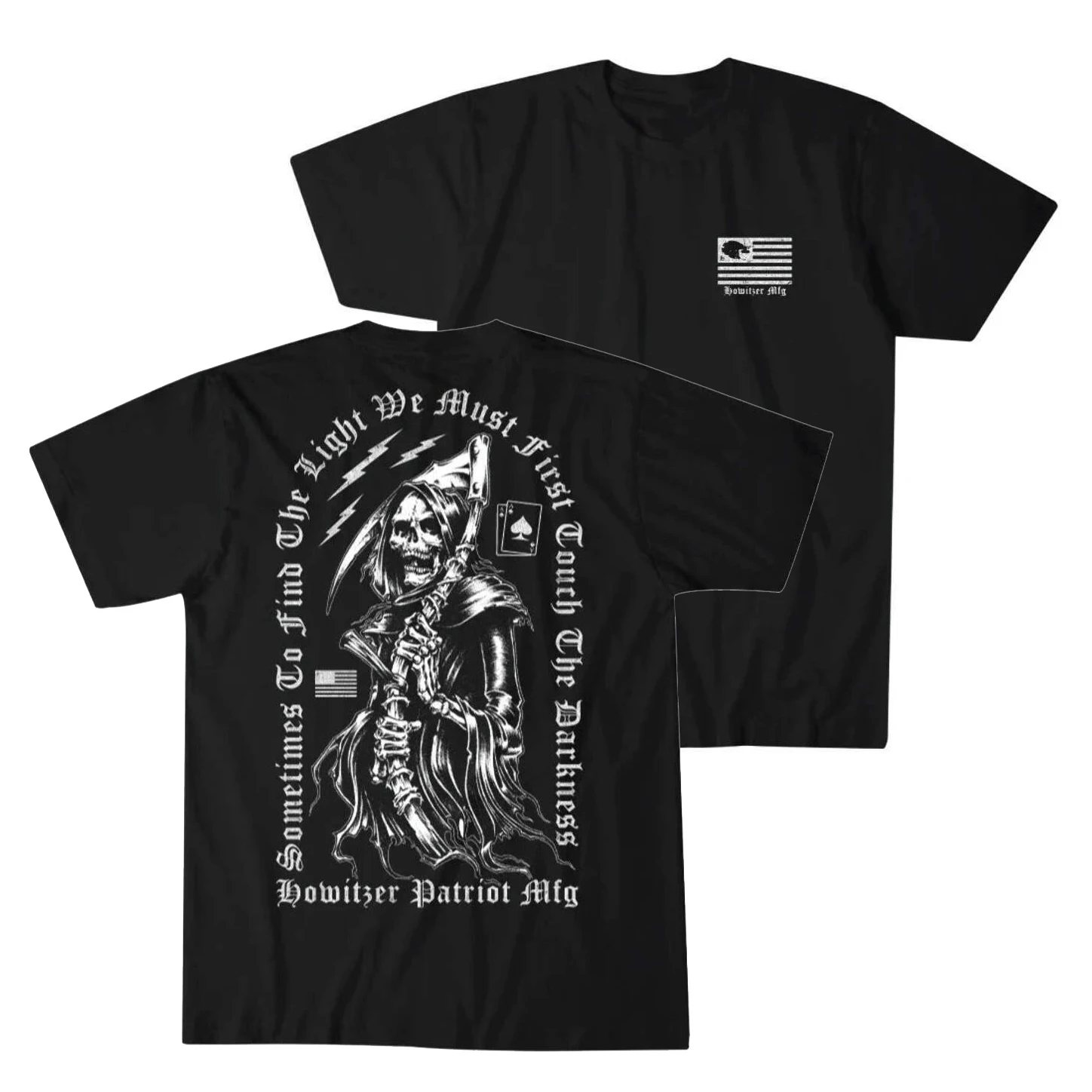 Find The Light Military Grunt Vintage Grim Reaper T-Shirt 100% Cotton O-Neck Short Sleeve Summer Casual Mens T-shirt Streetwear