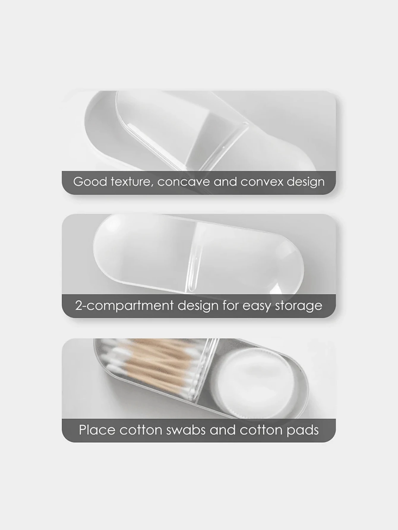 3pcs Travel Cleaning Swab Box, Travel Essentials, Plastic Container Dispenser, Portable Cleaning Swab & Makeup Pad Storage Box,