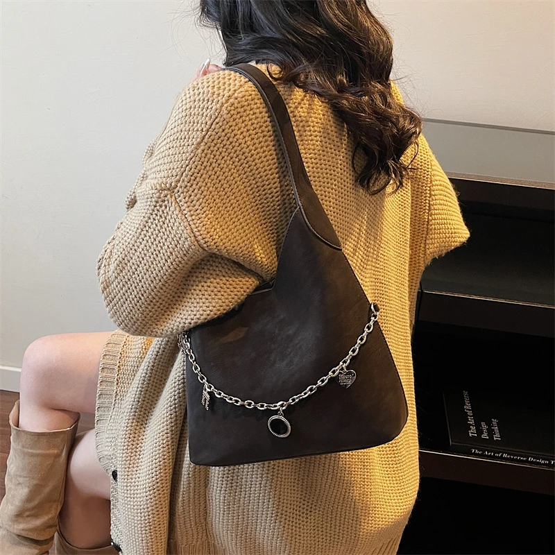

Casual Simple Vintage Fashionable Luxury Leather Ladies Shoulder Bag Classic Designer Paris Trendy Design Diaper Bag