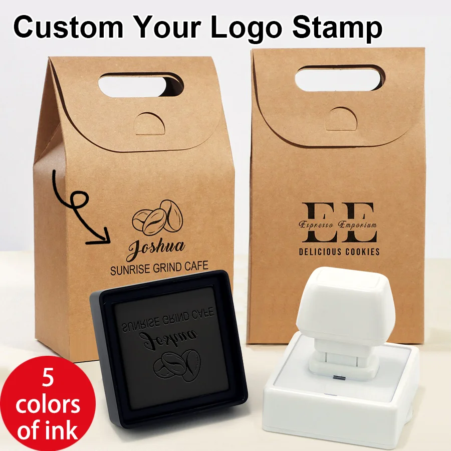 

Штамп с логотипом автоматический - Профессиональный штамп для бизнеса и документов, нотариальная печать, 5 цветов чернил, квадратная корпоративная печать для офиса