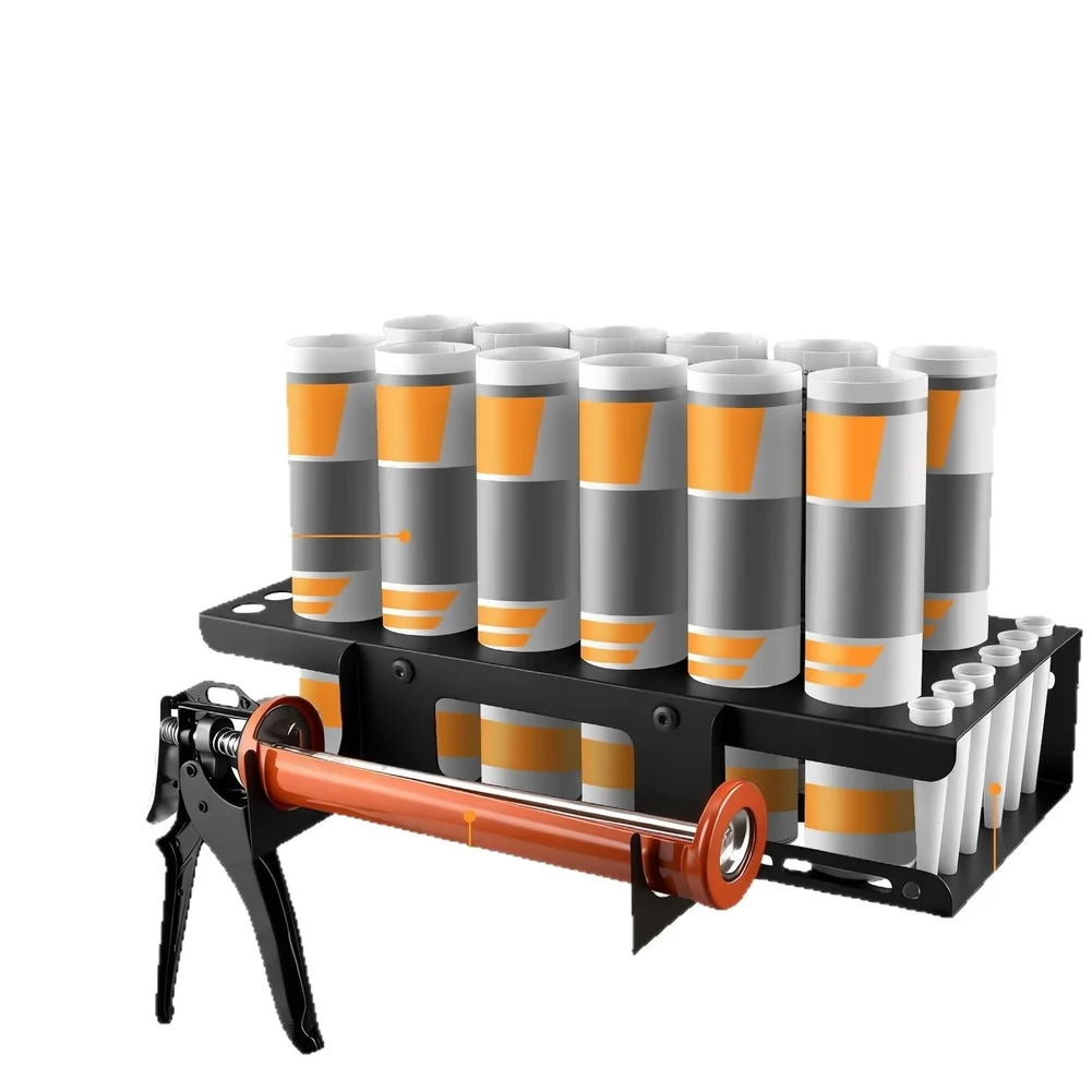 12-slot-organizer-wall-mounted-storage-4028-1689-848cm-iron-construction-space-saving-wall-mount-holds-sealant-cartridges