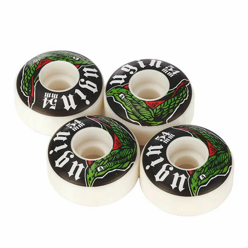 UGIN 4 Pack ruote da Skateboard ruote da Skateboard ad alta resilienza 52X32Mm 100A PU Double Rocker