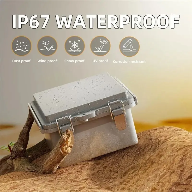 IP67 Waterproof Hinged Electrical Junction Box, Outdoor Power Distribution Enclosure