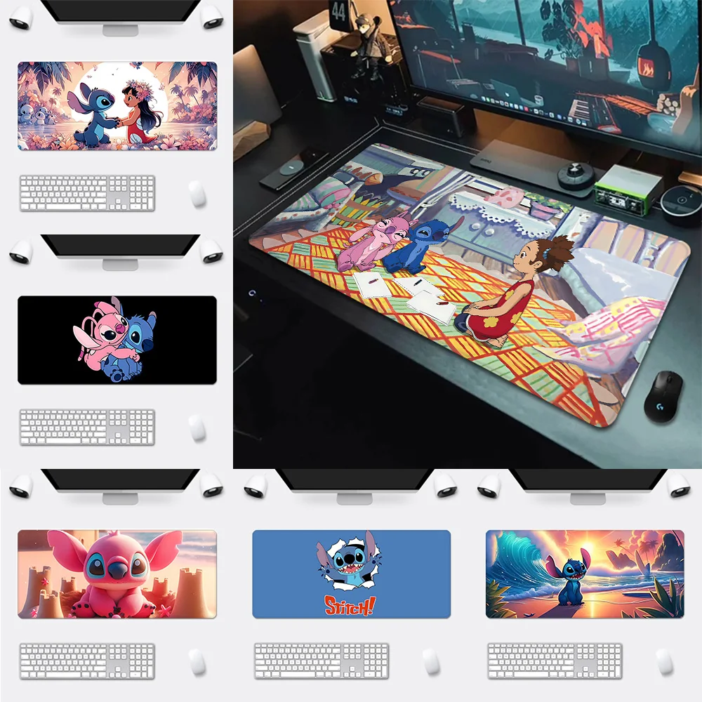 

Cute Anime Stitchs Mousepad HD Printing Computer Gamers Locking Edge Non-slip Mouse Pad XXL90x40cm Keyboard PC Desk Pad