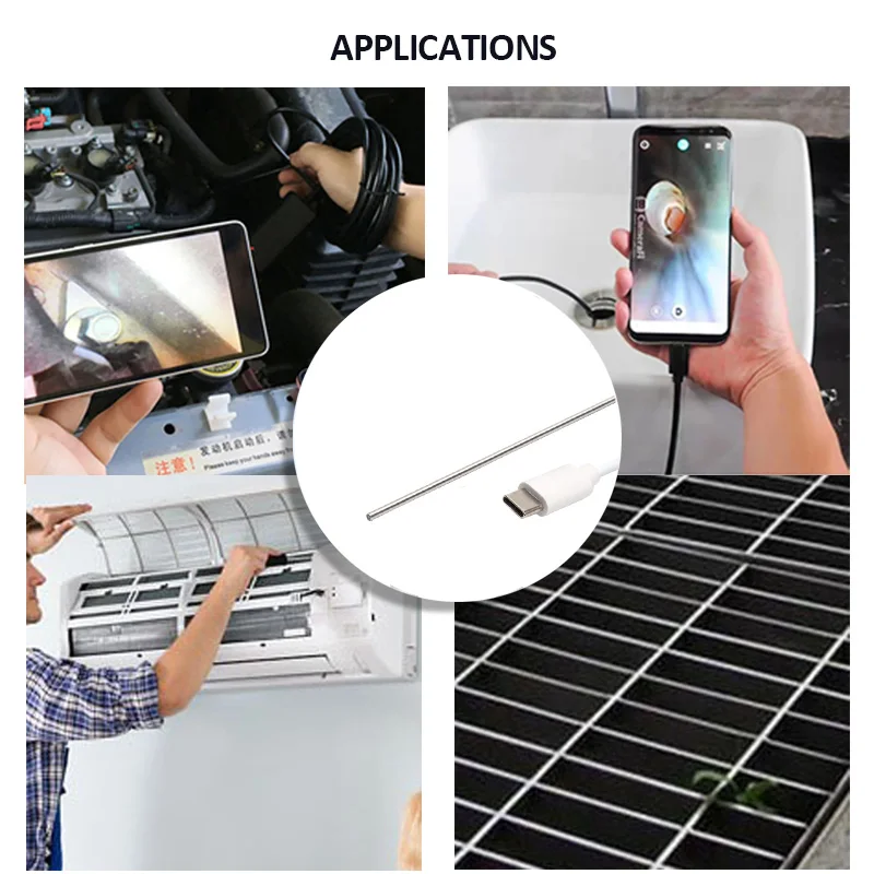 3.9mm 720P Endoscope Automotive Boroscope Inspection Device Camera For Android Mobile 1.5m Type-C soft cable endoscope camera