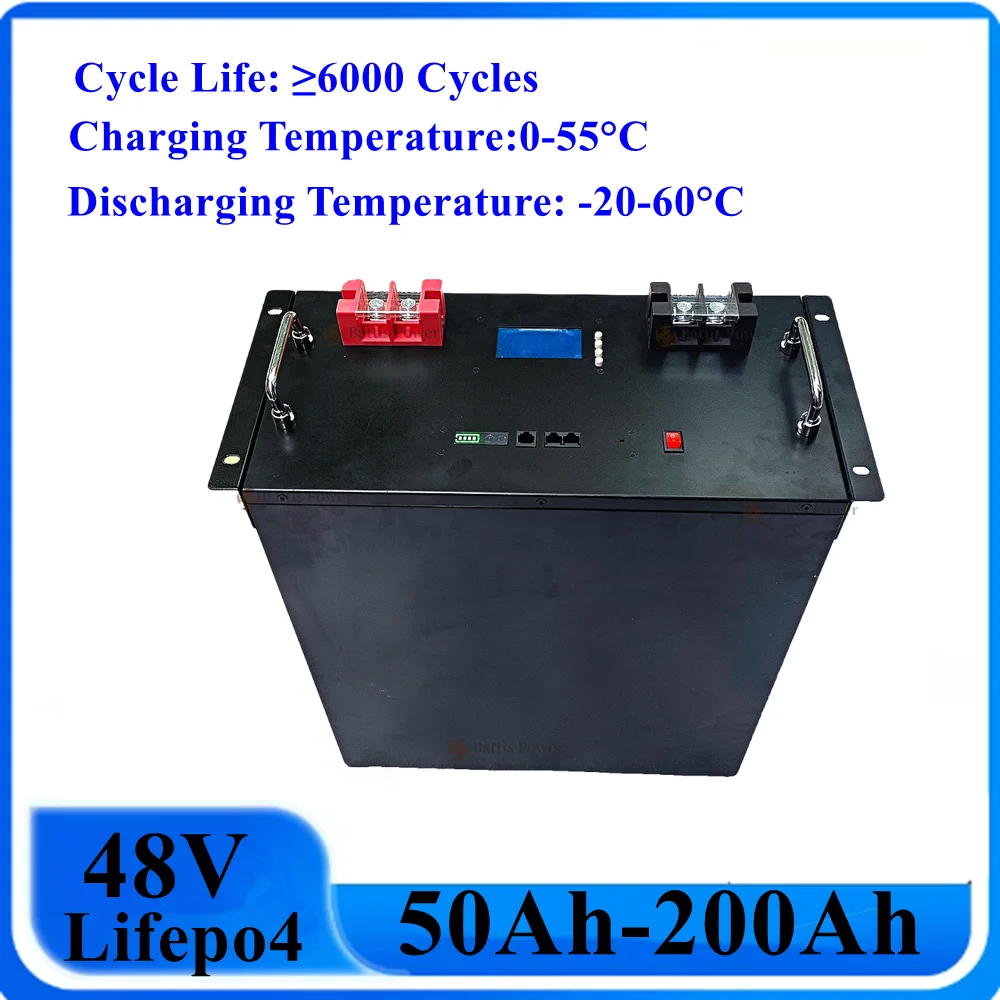 

48V 50Ah 100AH 120Ah 150Ah 200Ah Lifepo4 Lithium Battery Bluetooth BMS For Solar System Hybrid Inverter 2000W 5000W 10KW