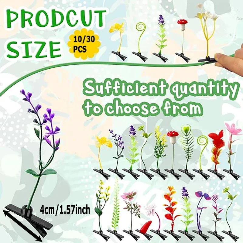 Pinces à cheveux unisexes, 10 pièces, plantes artificielles amusantes, épingles à cheveux, petits cadeaux, accessoires pour cheveux de fête, prix scolaires