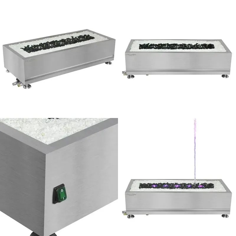 LED Light Outdoor Fountain Stainless Steel Garden Water Feature Automatic Replenishment Winter Antifreeze Courtyard Decor