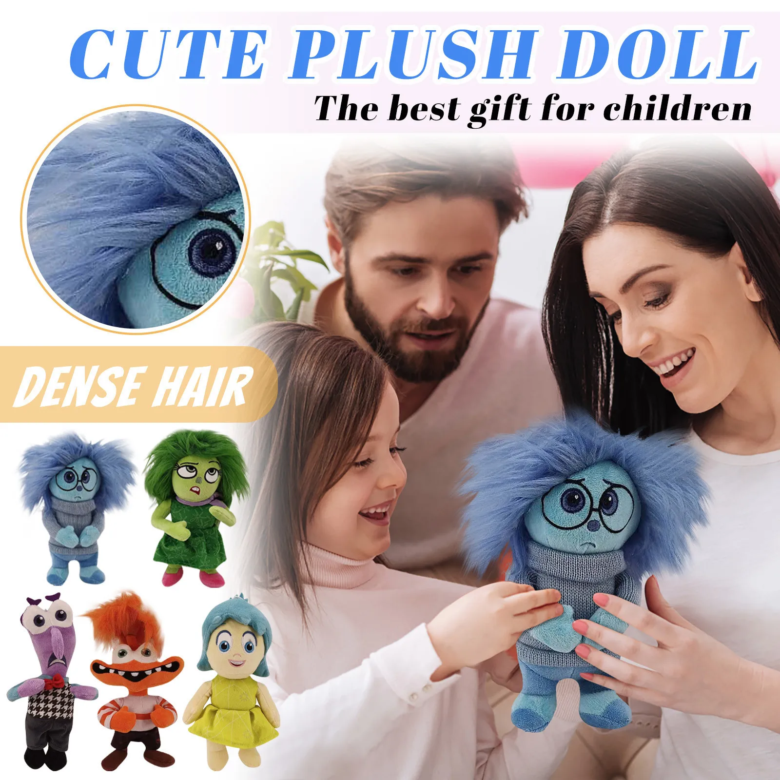 New Inside Out 2 Plush Anxiety Doll Cute Joy Fear Anger Disgust Sadness Riley Plushish Toys Collection Model Toy Birthday Gift