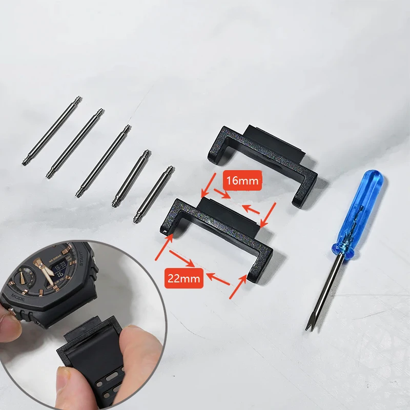 16mm PC Watch Band Adapter For Casioak DW5600 6900 8900 GA-110/100/120 GD-100 Refit Connector Accessories 22mm with Tool
