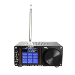 Uaktualnienie ATS-25X1 odbiornik radiowy Si4732 FM LW(MW SW) SSB + 2.4 Cal dotykowy LCD + antena biczowa + bateria + kabel USB + głośnik