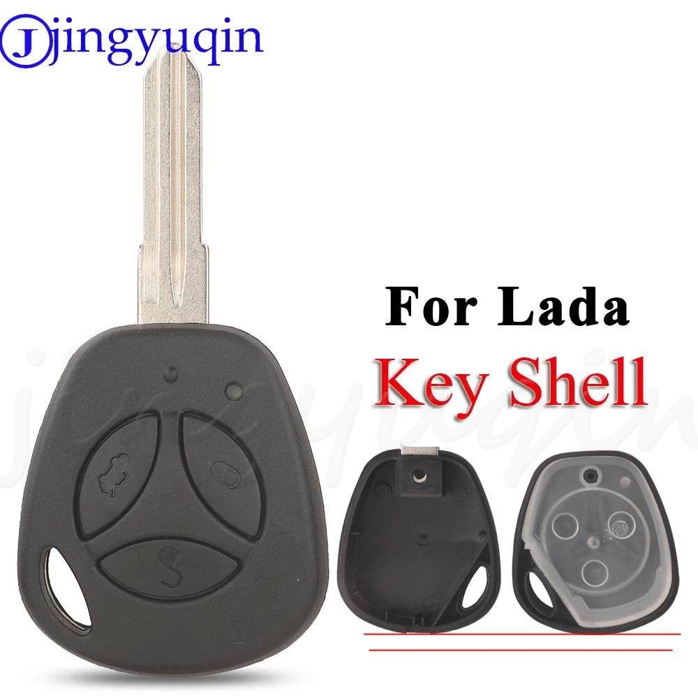 jingyuqin 3 Buttons Replacement Remote Car Key Shell Case Fob For For Lada Granta Priora Vesta X-Ray XRay Sedan Sport Kalina