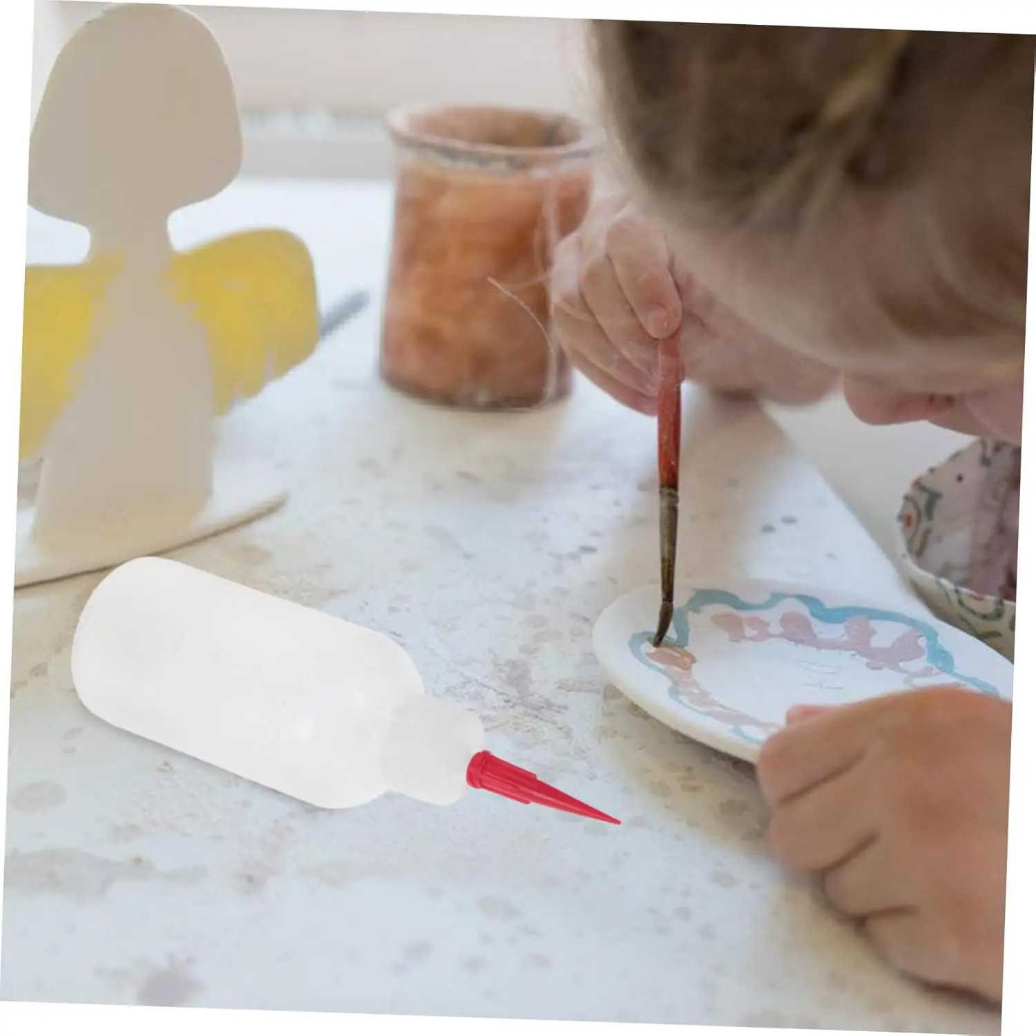 Ceramic Glue Bottle Precision Applicator Tool With Stainless Steel Tip For Crafts Slip Glue Liquid Wax Resin