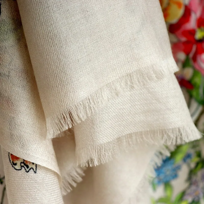 Winsleter-Women 100%Wool Elegant Long Scarf, 200*100CM Floral Print, Mom Gift French Temperament Scarves, 2025 Winter A5D135CC