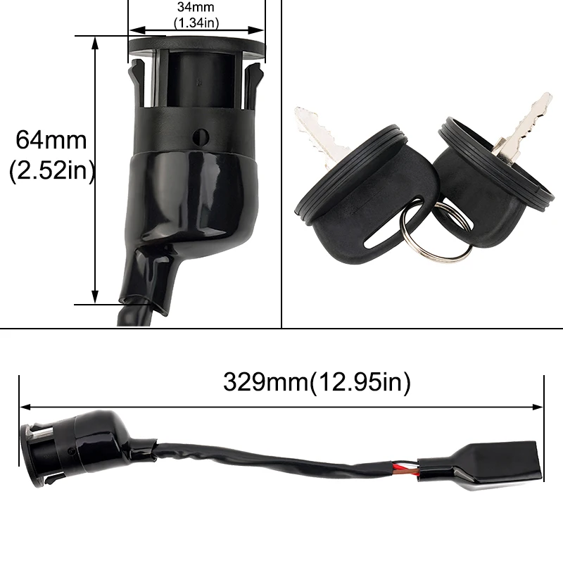 AHL دراجة نارية قفل الباب الكهربائي مفتاح إشعال التبديل ل بولاريس ATV Outlaw 90 تشويش إذاعي 50 90 المفترس 90 الخارج عن القانون 50 53417-5054 #3