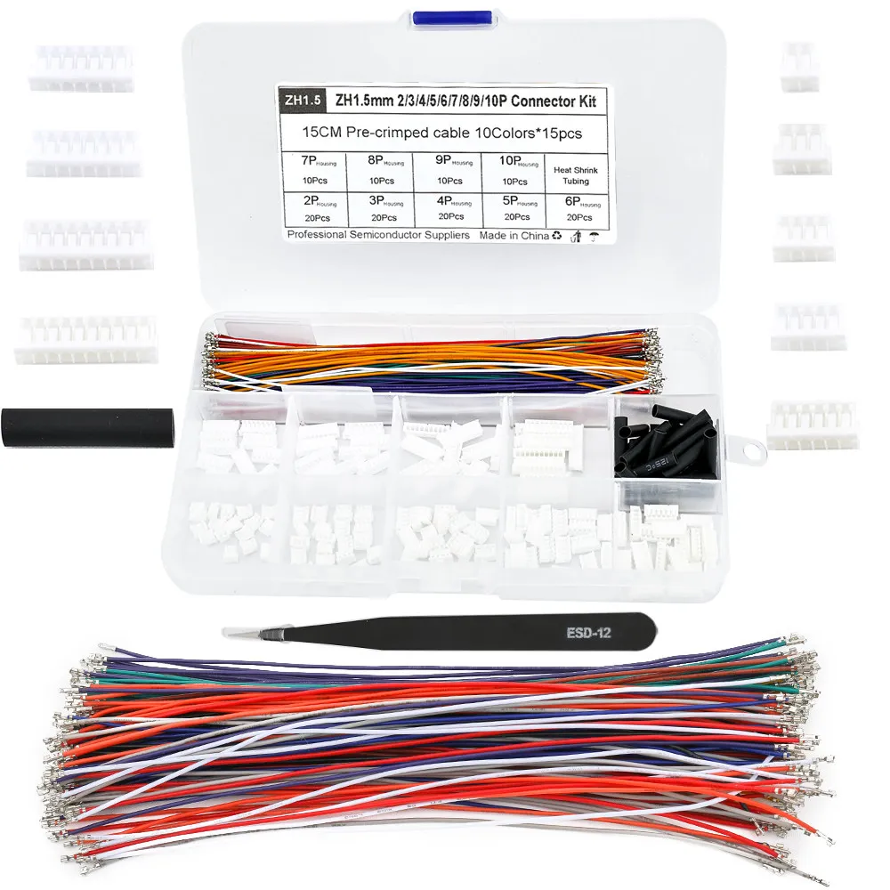 ZH1.5MM male socket kit crimping cable terminal wire matching 2345678910P rubber box