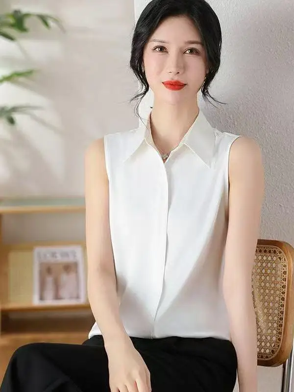 Été femmes coupe ample Svel irt col montant couche de Base débardeur minceur couleur vêtements intérieurs décontracté Faion