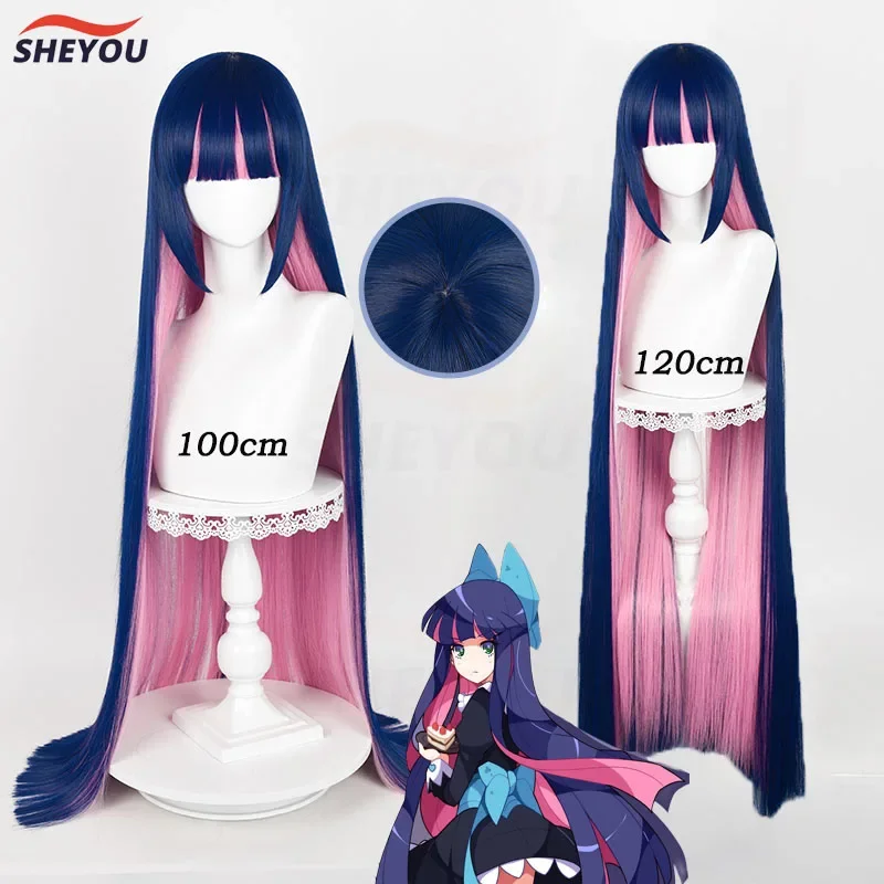 Stocking Anarchy Cosplay Wig Anime Panty & Stocking with Garterbelt 100cm/120cm Long Heat Resistant Synthetic Hair Wigs  Wig Cap