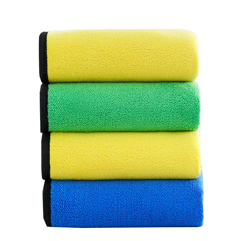 

Household Towels Double Thickened Face Absorbent Coral Fleece Wipe Coffee Machine Car Towel Quick Dry Kitchen Cleaning Supplies