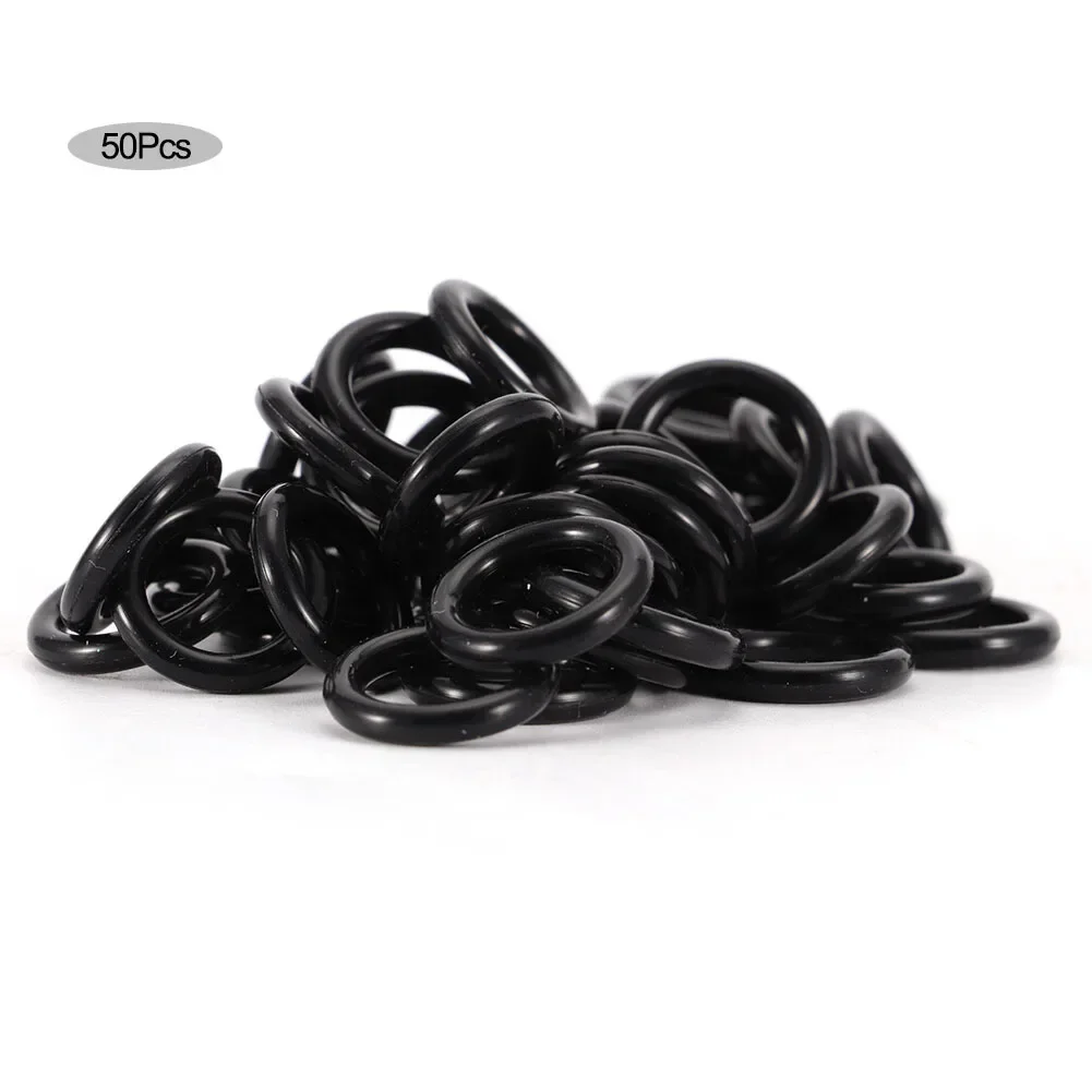 50Pcs Black O-Type Sealing Rings, High-Quality PVC Waterproof Seals for 4pt Outer Thread Pipe Joints for Irrigation & Plumbing