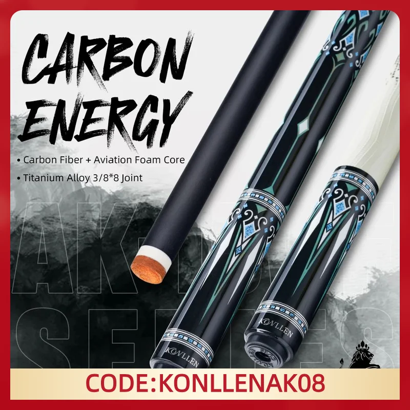 

KONLLEN AK-15WF Carbon Fiber Pool Cue with 12.5mm Tip billar Professional pool cues for Billiard Cue