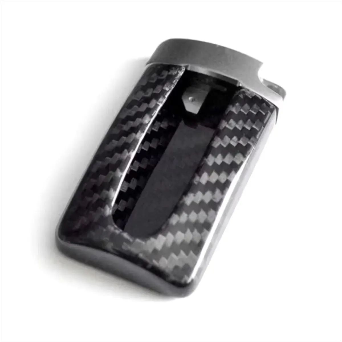 B09A Real Carbon Fiber Key Fob Protective Cover Case for Nissan GTR Infiniti U-Shape Car Key Case Cover Shell Bag Silver