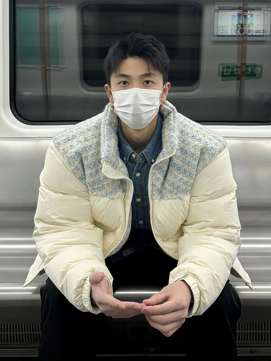 

Американская хлопковая куртка в стиле пэчворк для мужчин, зимняя теплая куртка с воротником-стойкой, высококачественная хлопковая верхняя одежда для пар