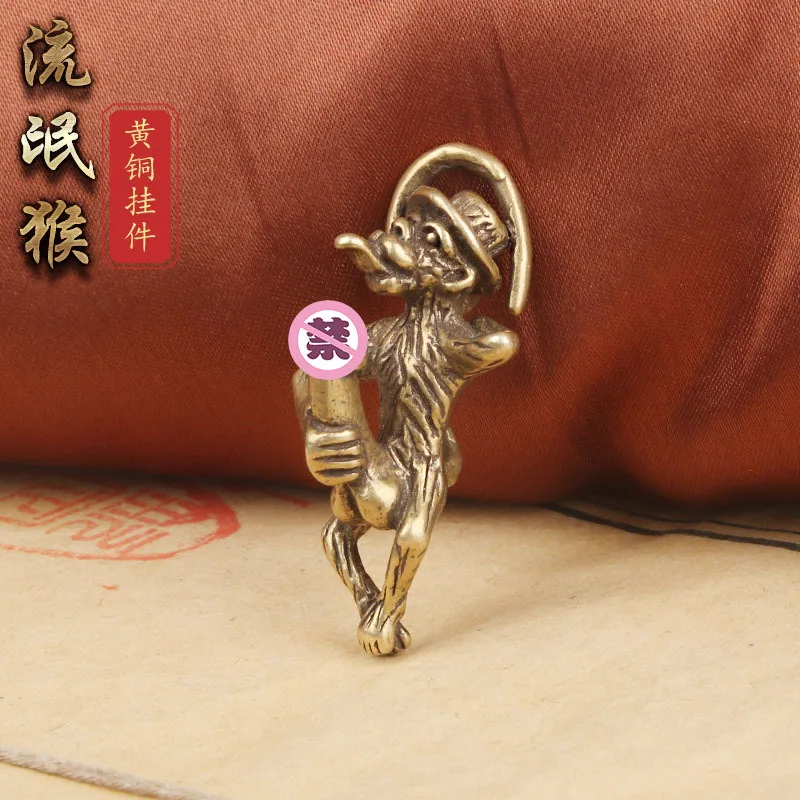 

Винтажный латунный персонализированный брелок с изображением обезьяны, кулон, обезьяна, розыгрыш, забавный кулон, обезьяна по знаку зодиака, маленькая посуда, оптовая продажа