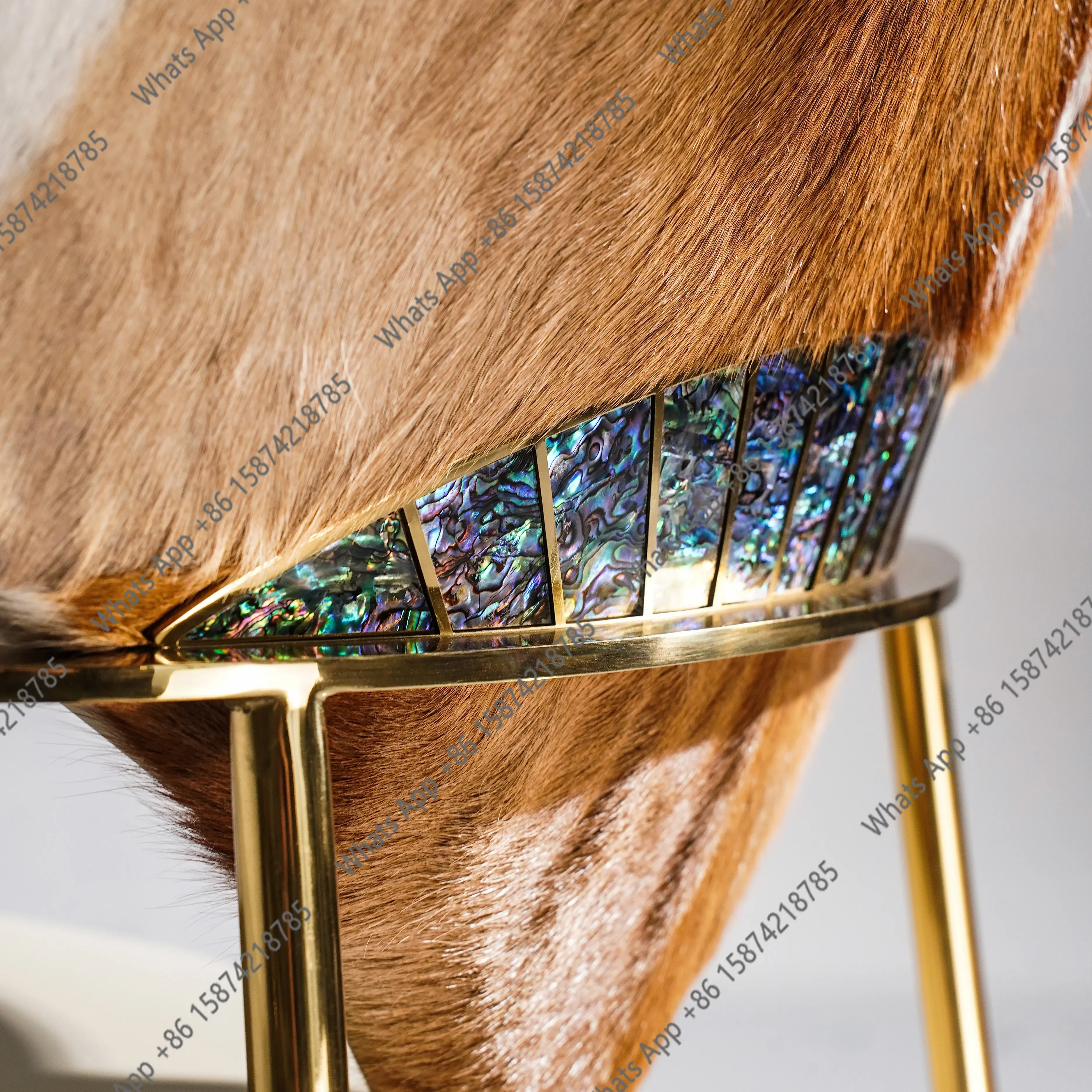 X25 Light Luxury Dining Chair Household High-end With Armrest Screw Inlaid Craft Study Makeup High Back Chair
