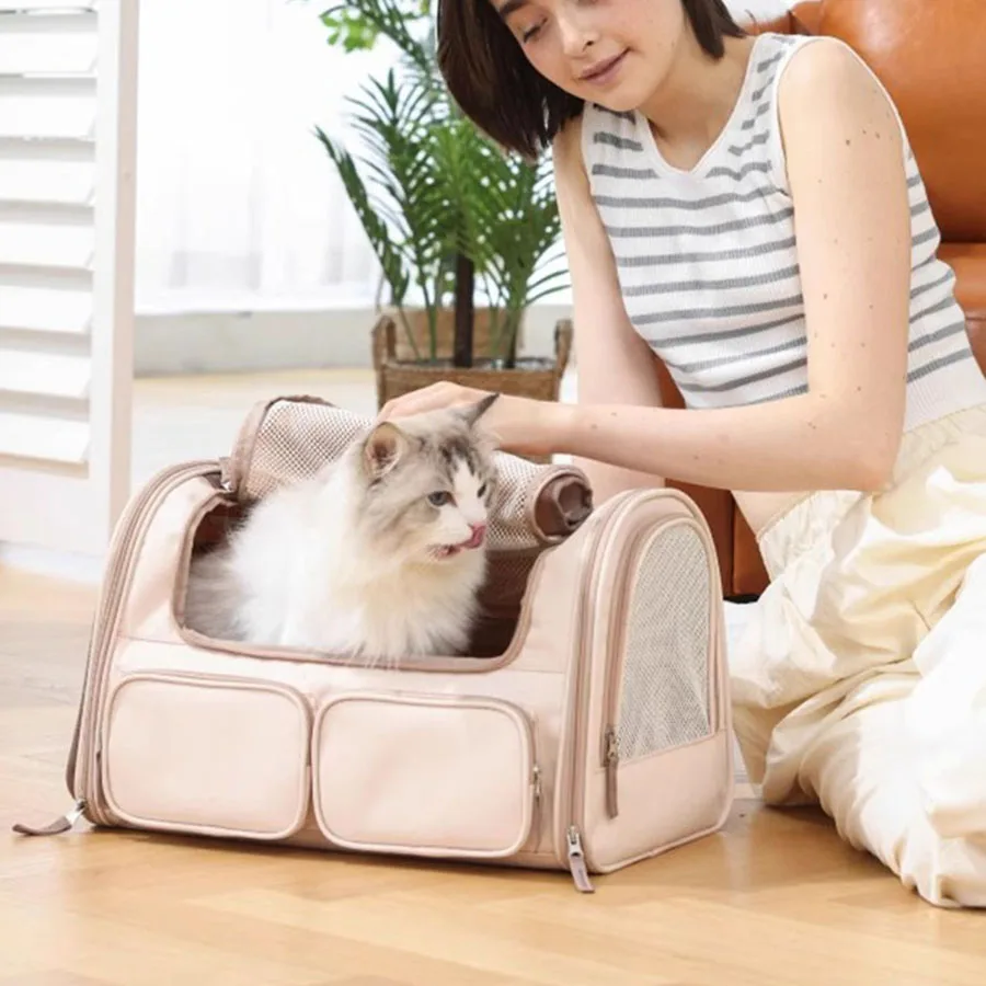 Travel Cat Bag Zipper Girls Cute Portable Window Cat Bag Outdoor Breathable Aesthetic Suitcase Transparent Mochila Pet Backpack