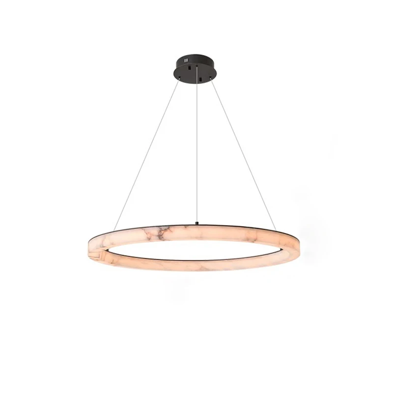 Dimmable Led Marble Series Round Designer Chandelier Lighting Hanging Lamps Lustre Suspension Luminaire Lampen For Living Room