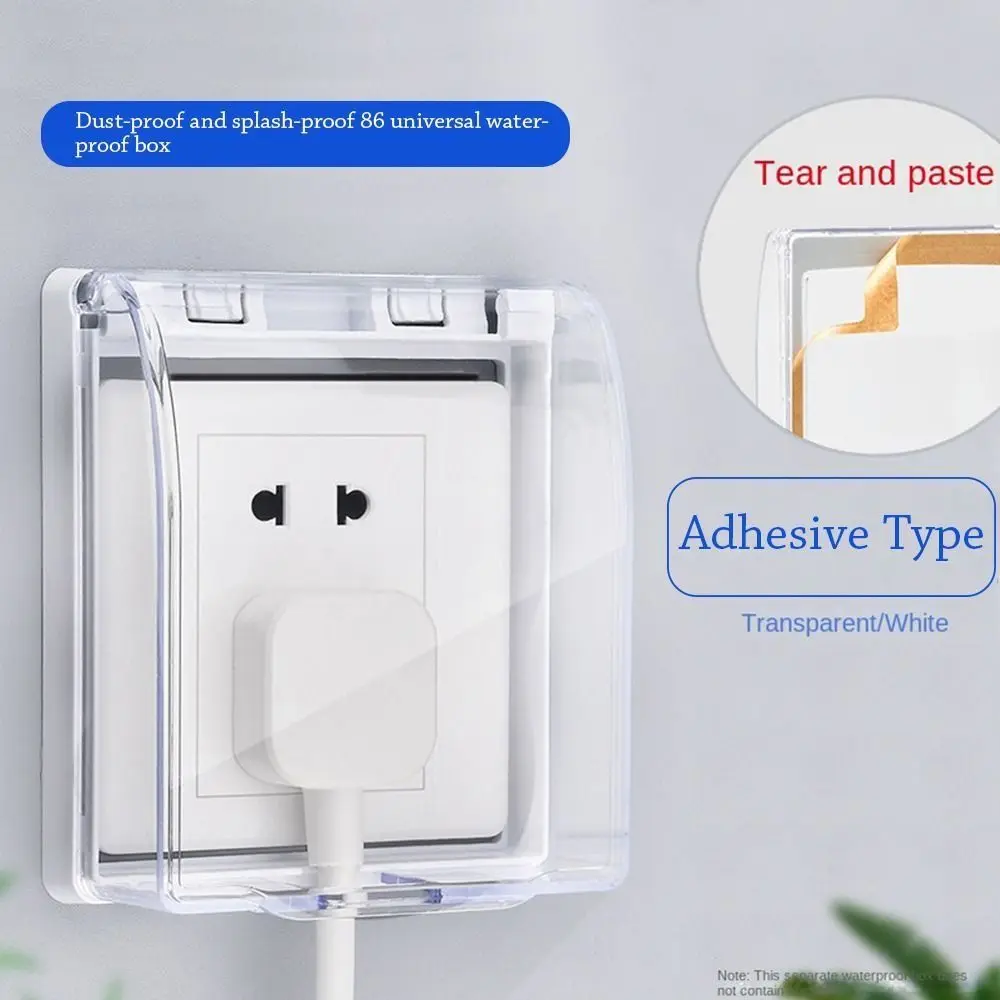 Waterproof 86 Type Switch Protective Cover Power Outlet Safety Electric Plug Cover Splash-Proof Box Protector Home
