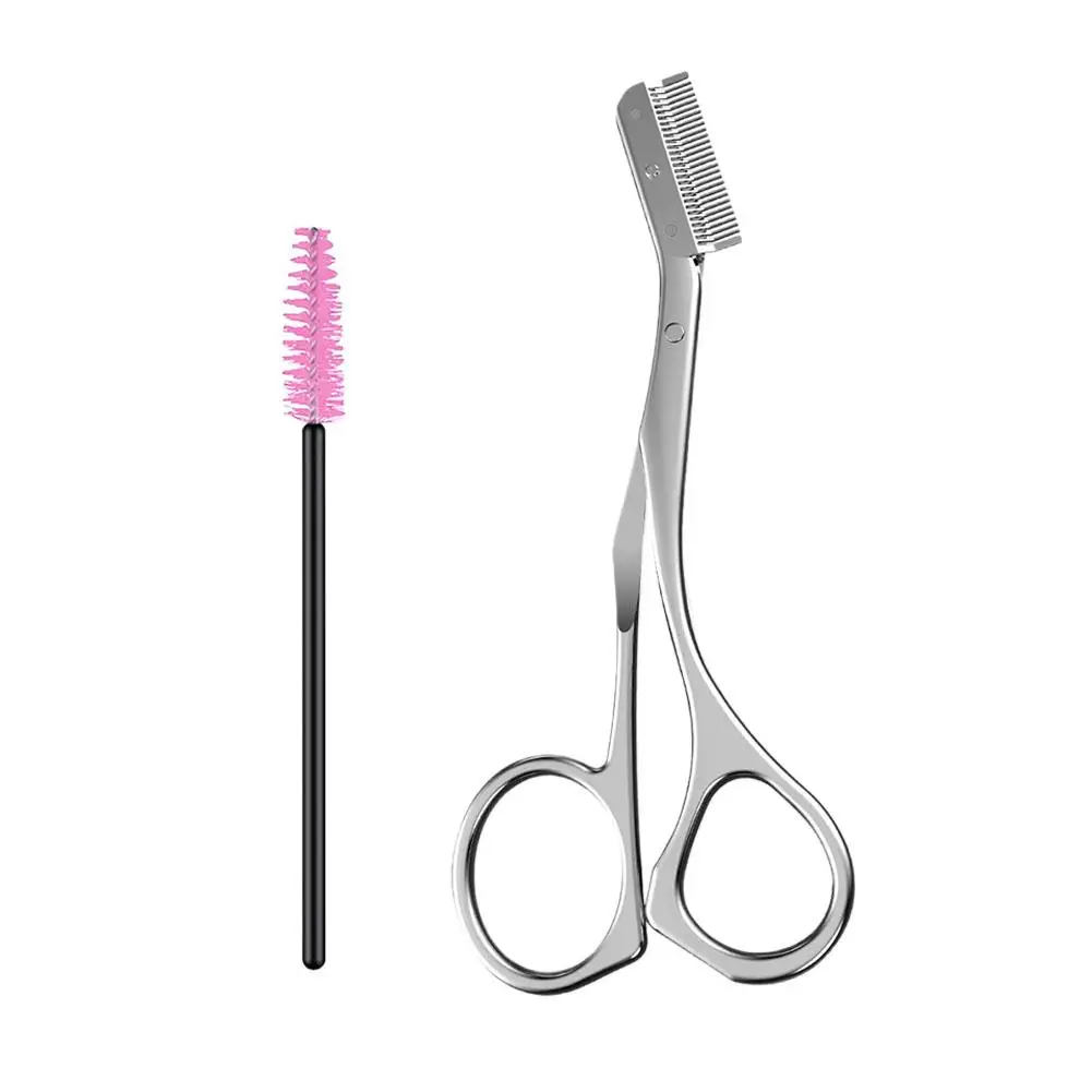Stalen Wenkbrauw Schaar Met Wenkbrauw Kam Make-Up Kwaliteit Schaar Hoge Scheerapparaat Remover Tool Mes Wenkbrauw Trimmen F8V2