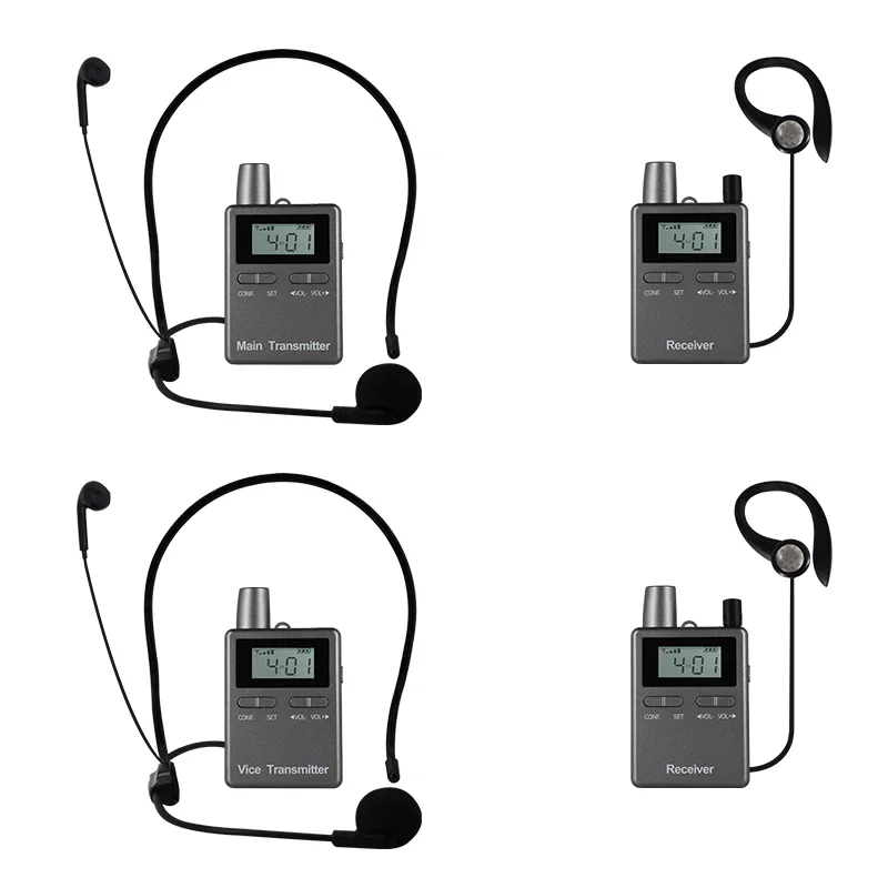 2.4G RC2402 Professional two way wireless Tour Guide System, Magnetic Charging, Translator Device for Church, Factory, Tour