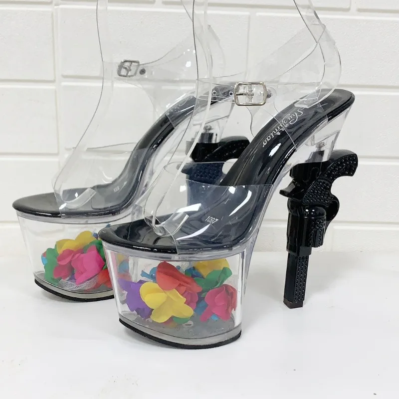 

17CM Women's Shoes Fashion Platform Ultra High Heels Sandals for Woman Sexy Model Performance Shoes Designer Shoes Zapatos Mujer