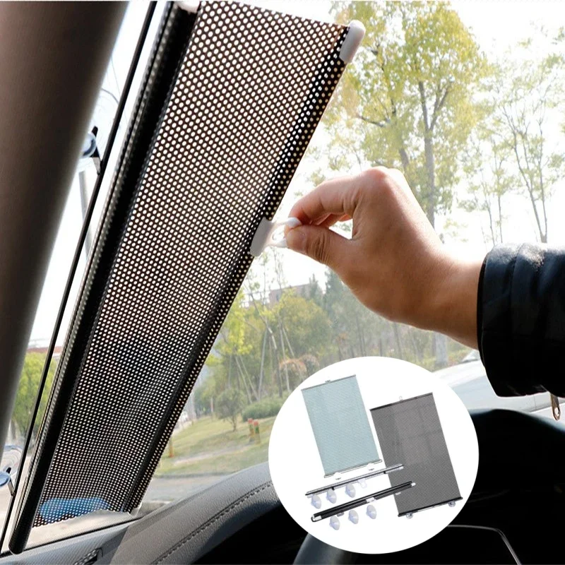 Retractable Set Front Rear Window UV-protective Heat Insulation Curtainfor Car Windshield Sunshade Protection Car Sun Shade