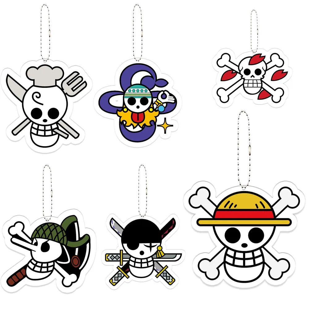 Llavero con logo de calavera, sombrero de Luffy, figura de dibujos animados exquisita y con personalidad, colgante decorativo para estudiantes, accesorios para bolsos, adornos coleccionables, regalo