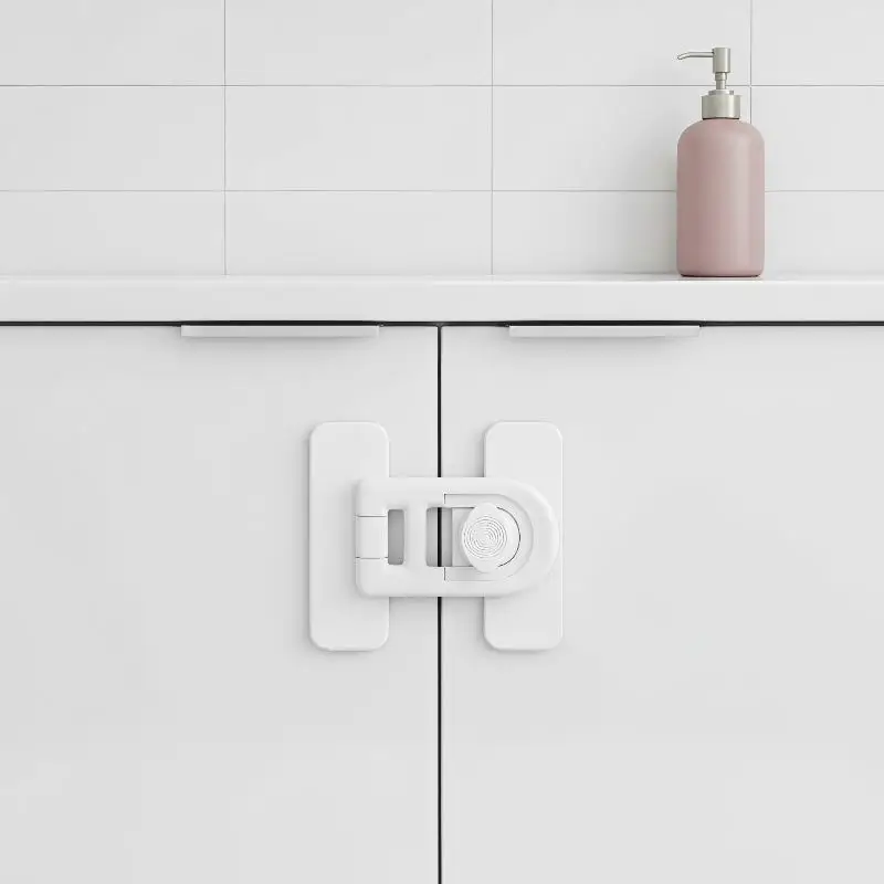 Child Safety Adhesive Refrigerator Locks No Drill Cabinet Drawer Locks for Baby Proofing Home Kitchen Wardrobe