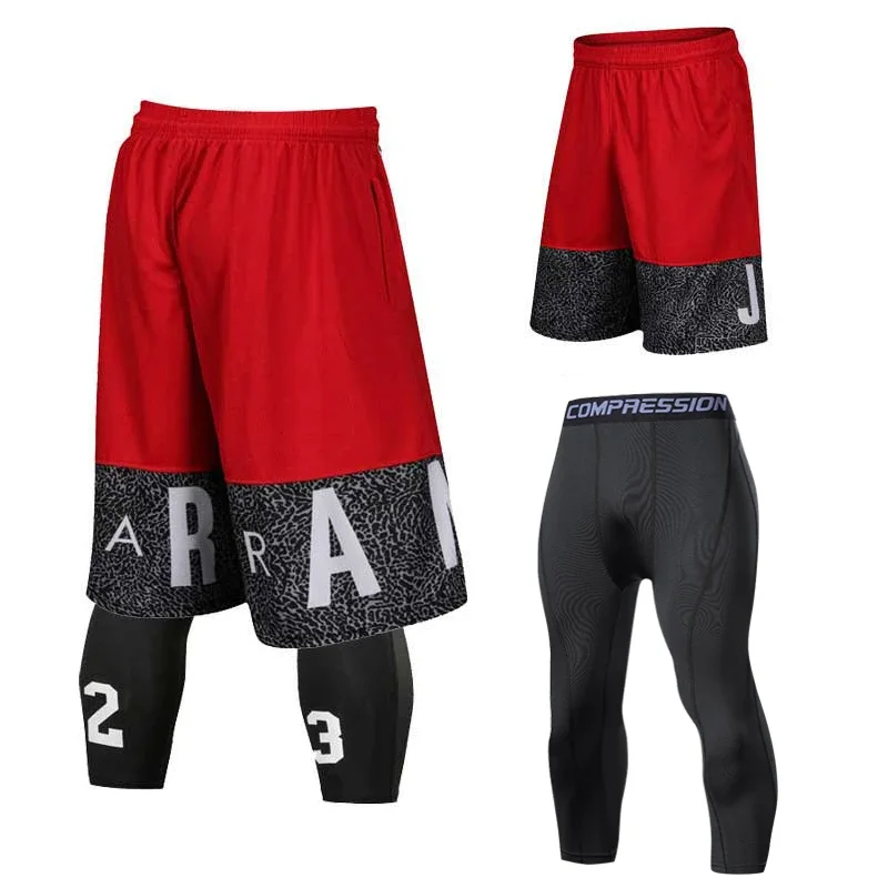 Mens Running Compression Sportswear Gym Jogging Leggings Basketball Football Shorts Fitness Tight Pants Outdoor Sport Sweatpants