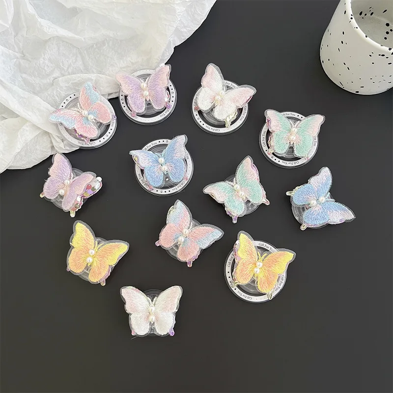 

Магнитный выдвижной держатель-подставка Griptok Pearl Butterfly из акрила для iPhone 17, с функцией амортизации, компактный, новый