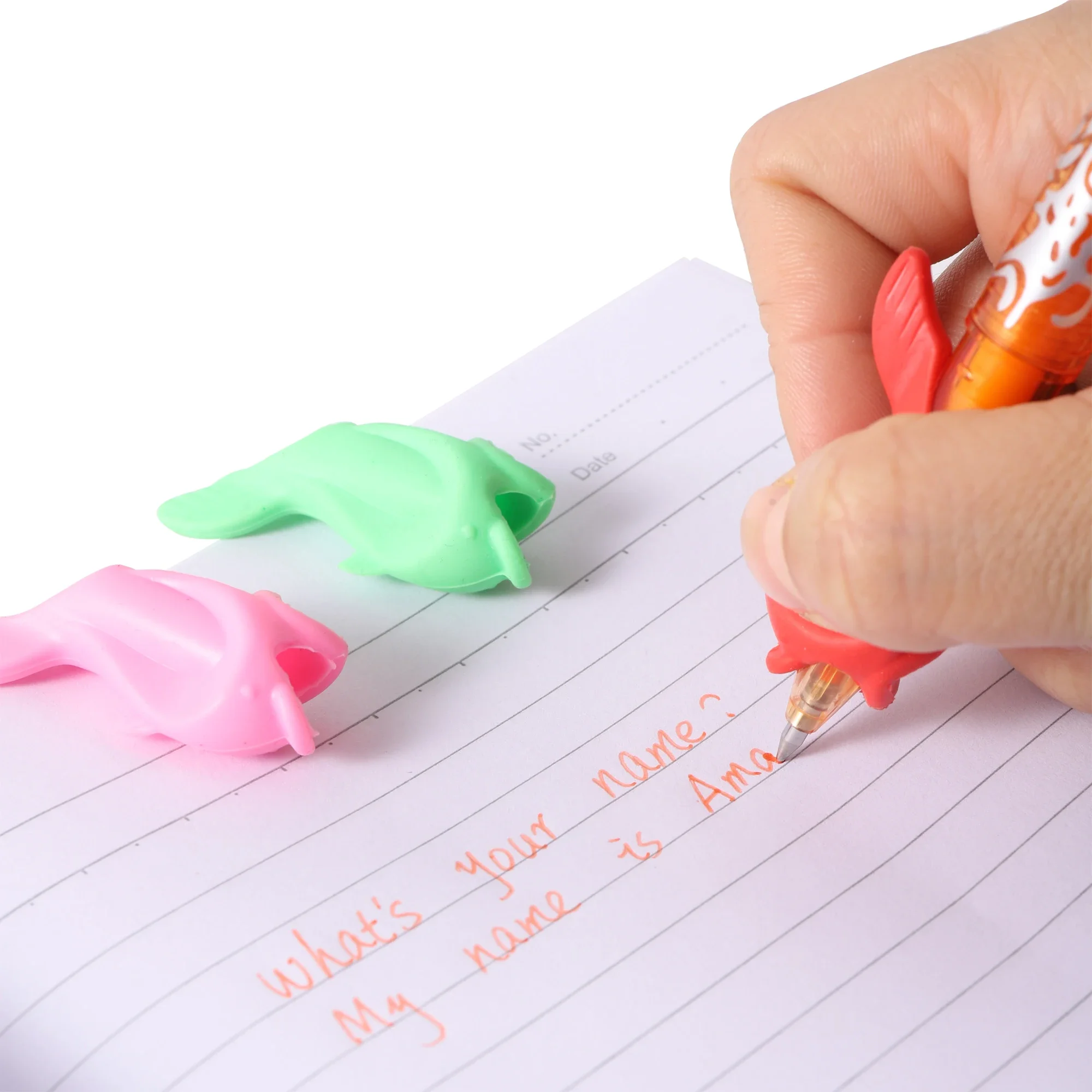 1 pezzo di delfino in silicone che tiene la penna protezione ambientale bambini studenti matita aiuto impugnatura set strumento di correzione della postura regalo