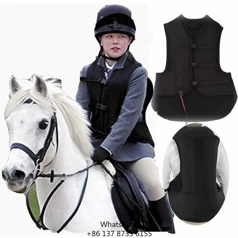 CE Certified High Waist Equestrian Airbag Vest With Neck Airbag Mesh Jacket Horseback Riding Protective Gear For Riders
